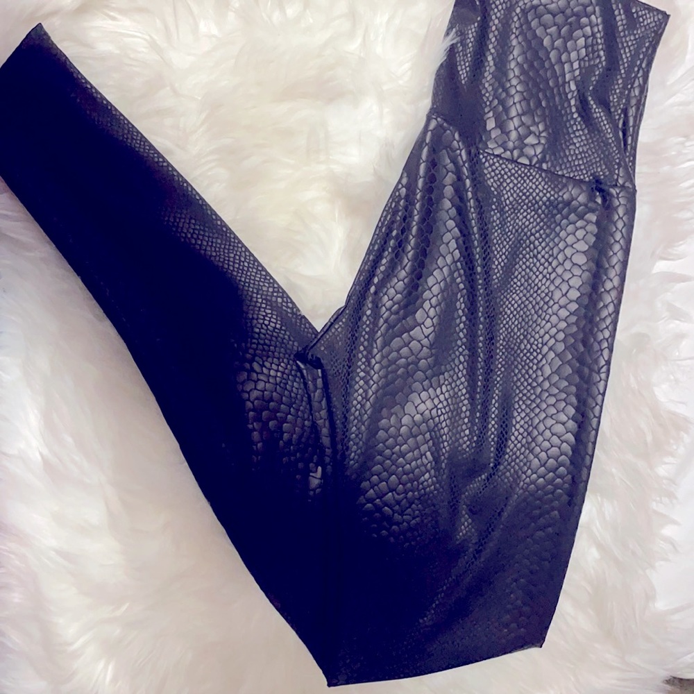 Faux snake skin leggings